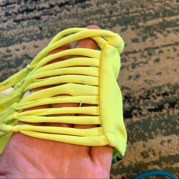 Blue and Neon Yellow Strappy Rip Curl Bikini, Sz M - Picture 13 of 13